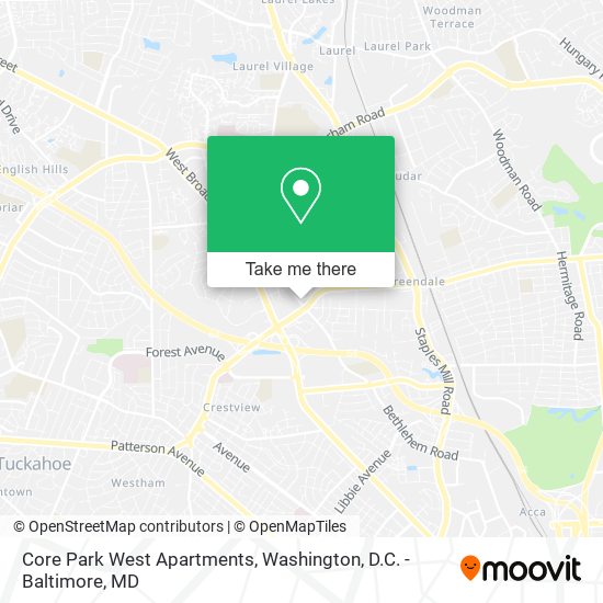 Core Park West Apartments map