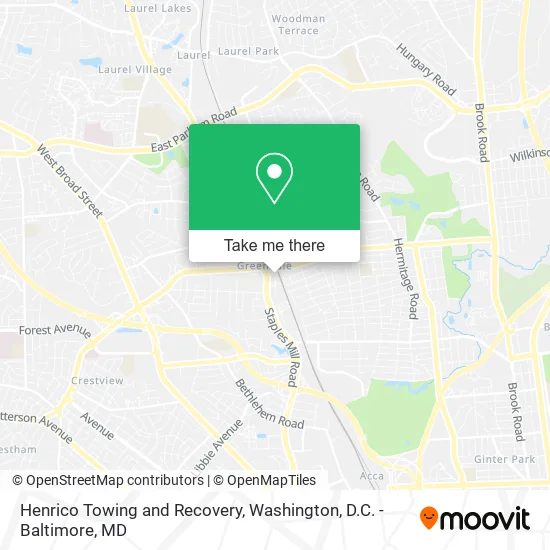 Henrico Towing and Recovery map