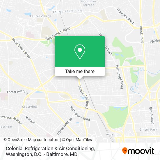 Colonial Refrigeration & Air Conditioning map