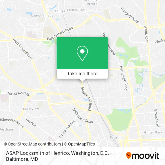 ASAP Locksmith of Henrico map