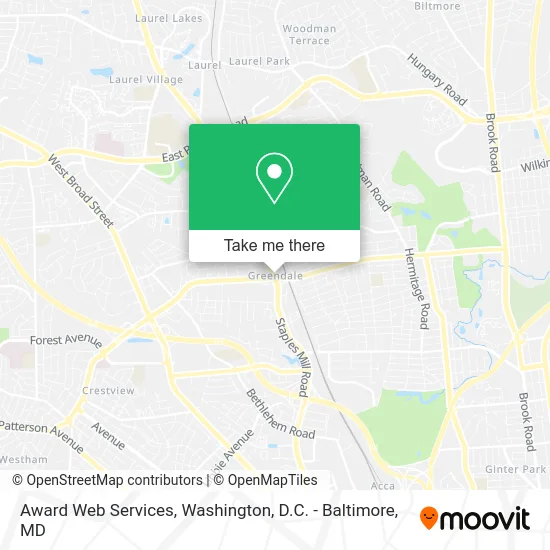 Award Web Services map