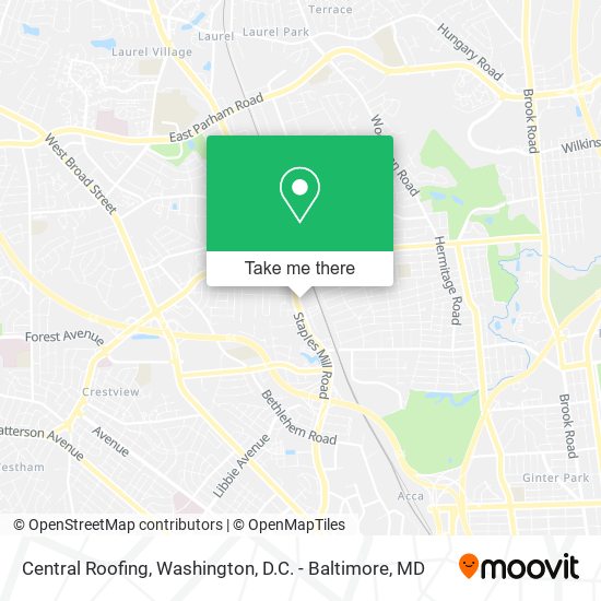 Central Roofing map