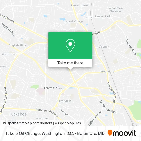 Take 5 Oil Change map
