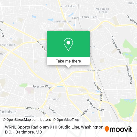 WRNL Sports Radio am 910 Studio Line map