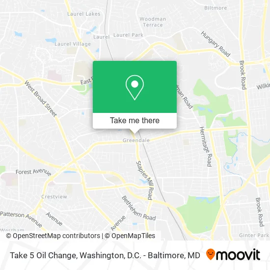 Take 5 Oil Change map