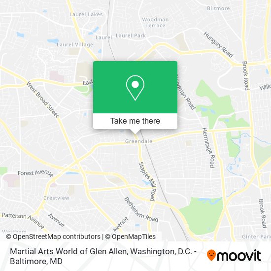 Martial Arts World of Glen Allen map