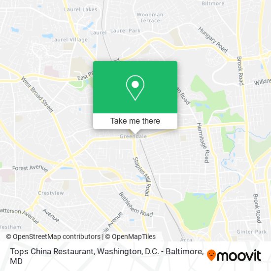 Tops China Restaurant map