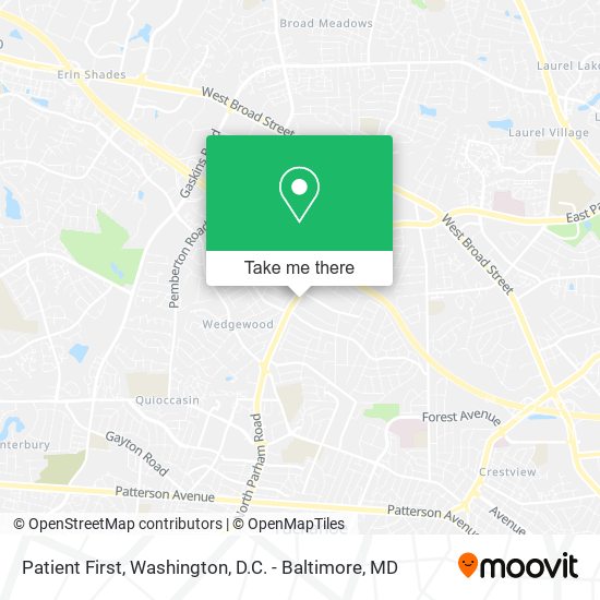 Patient First map