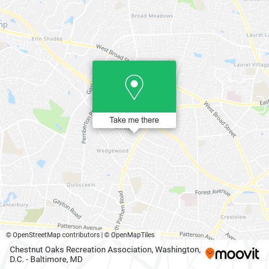 Mapa de Chestnut Oaks Recreation Association