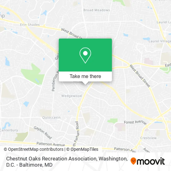 Chestnut Oaks Recreation Association map