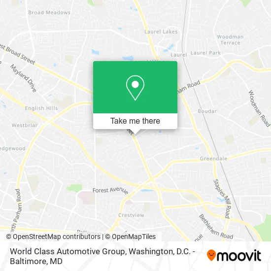 World Class Automotive Group map