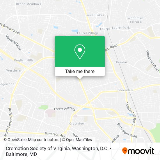 Cremation Society of Virginia map