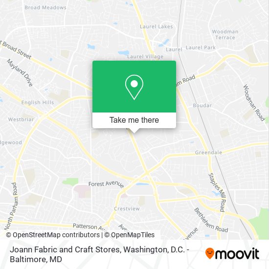 Mapa de Joann Fabric and Craft Stores