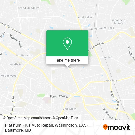Platinum Plus Auto Repair map