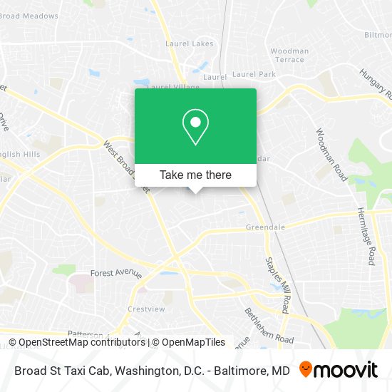 Mapa de Broad St Taxi Cab