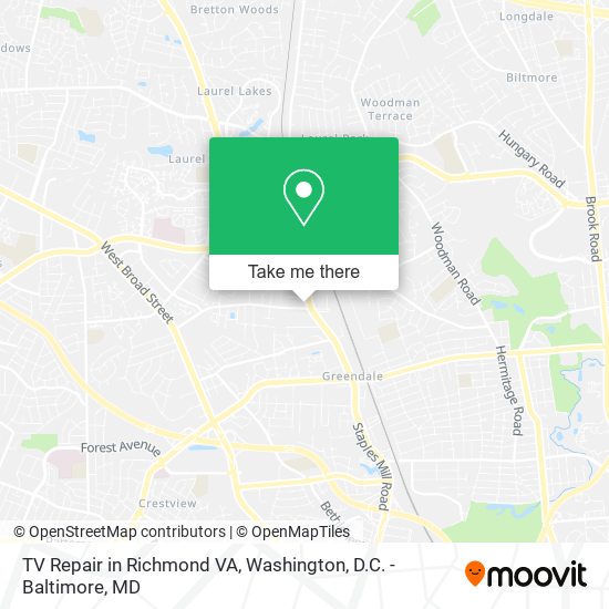 TV Repair in Richmond VA map