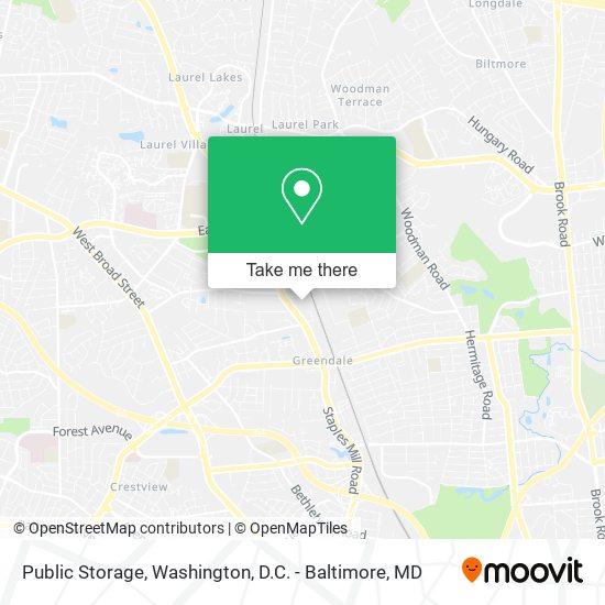 Mapa de Public Storage