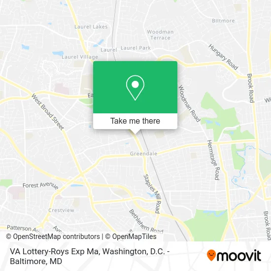 VA Lottery-Roys Exp Ma map