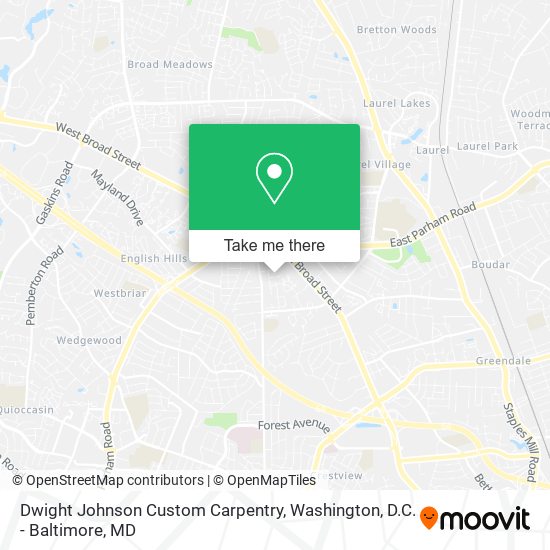 Dwight Johnson Custom Carpentry map