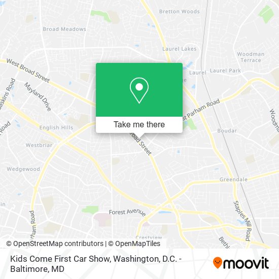 Kids Come First Car Show map