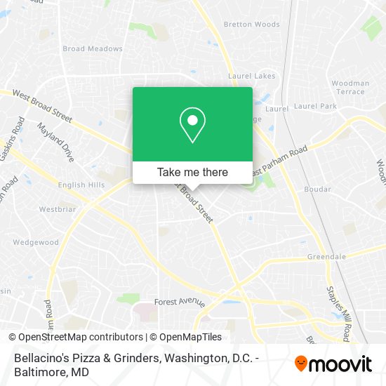Mapa de Bellacino's Pizza & Grinders