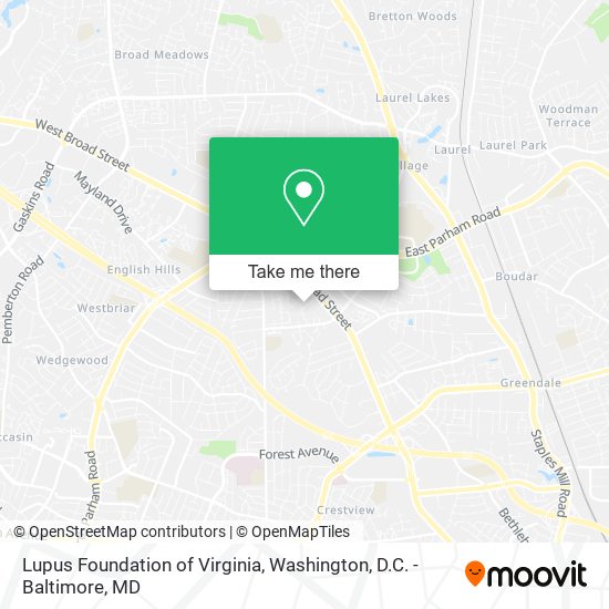 Mapa de Lupus Foundation of Virginia