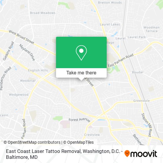 East Coast Laser Tattoo Removal map