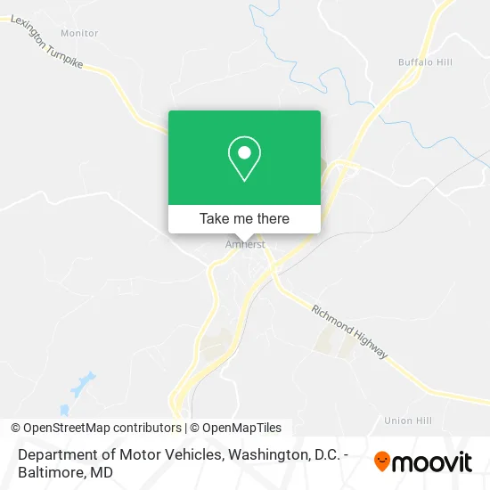 Department of Motor Vehicles map