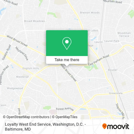 Loyalty West End Service map