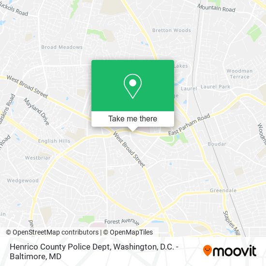 Henrico County Police Dept map