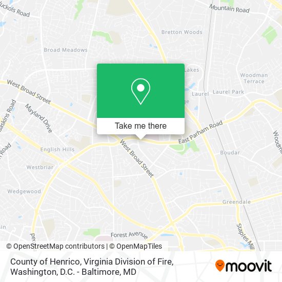 Mapa de County of Henrico, Virginia Division of Fire