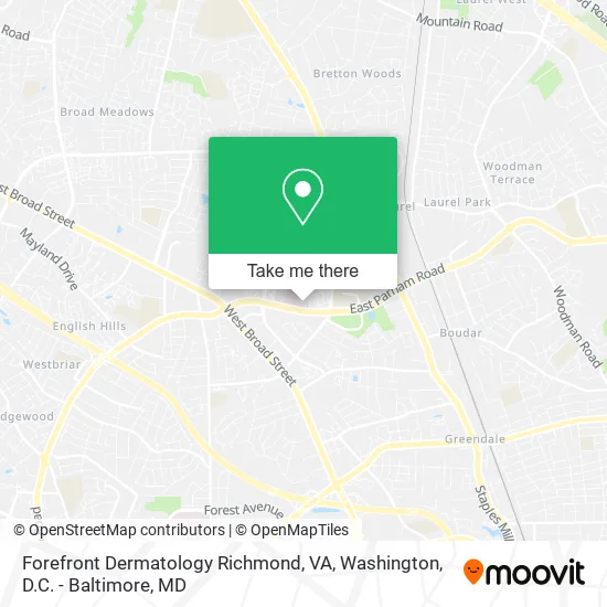 Forefront Dermatology Richmond, VA map