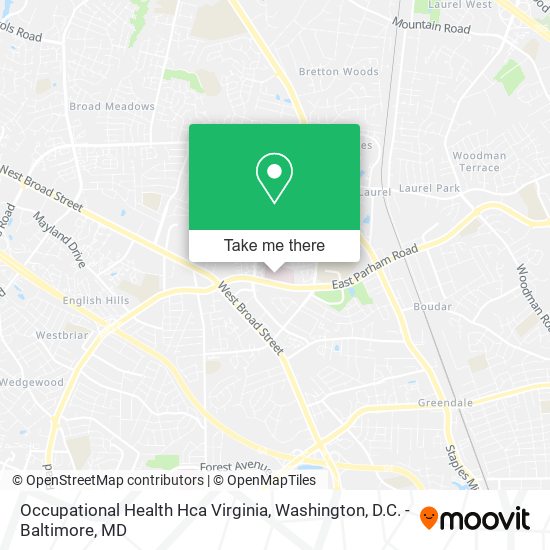 Mapa de Occupational Health Hca Virginia
