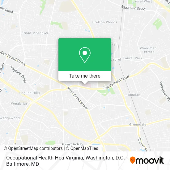 Occupational Health Hca Virginia map