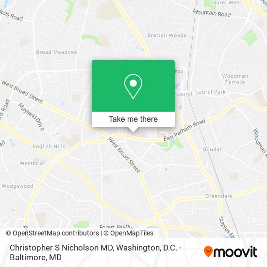 Christopher S Nicholson MD map