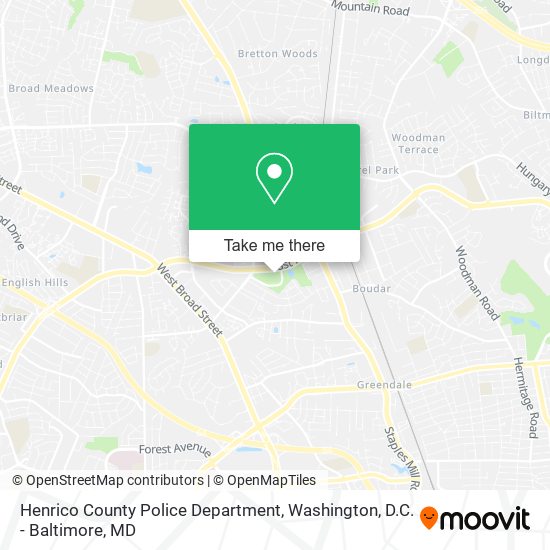 Henrico County Police Department map
