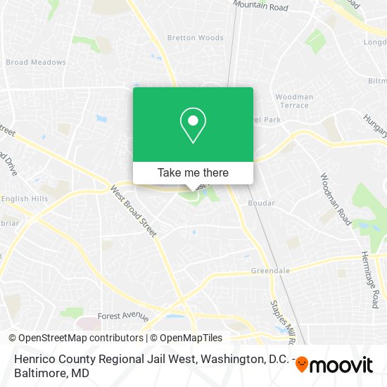 Henrico County Regional Jail West map