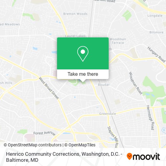 Henrico Community Corrections map