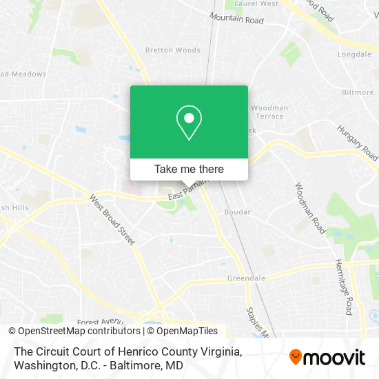Mapa de The Circuit Court of Henrico County Virginia