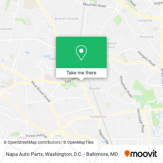 Napa Auto Parts map