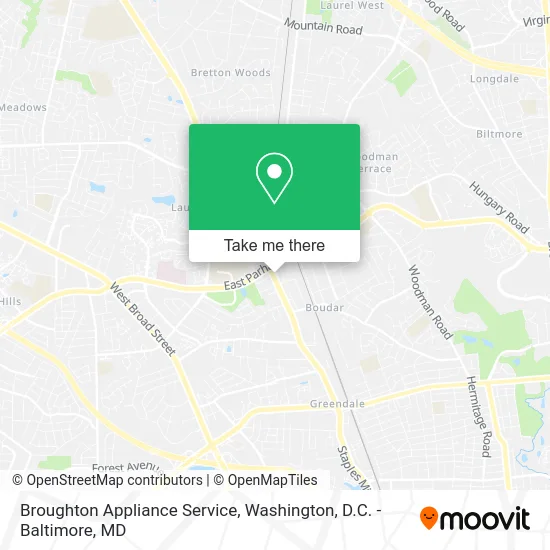 Broughton Appliance Service map
