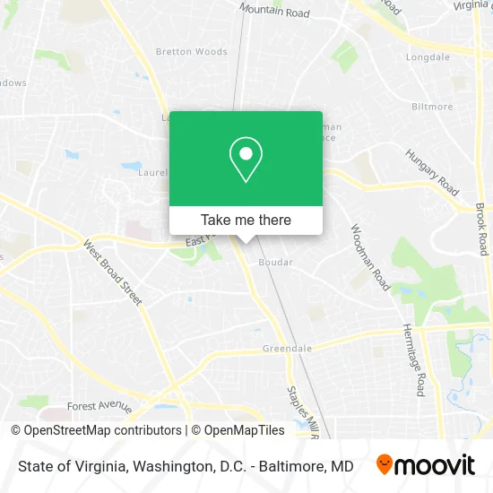 State of Virginia map