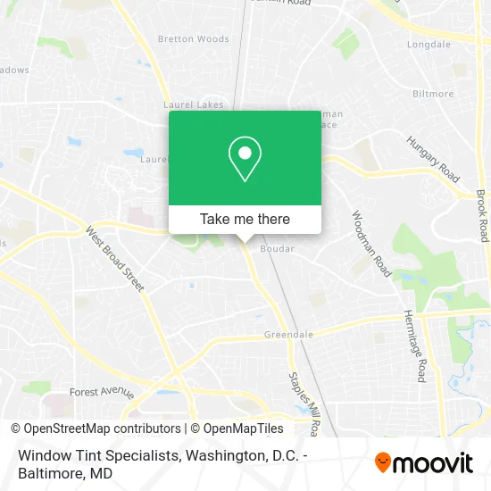 Window Tint Specialists map