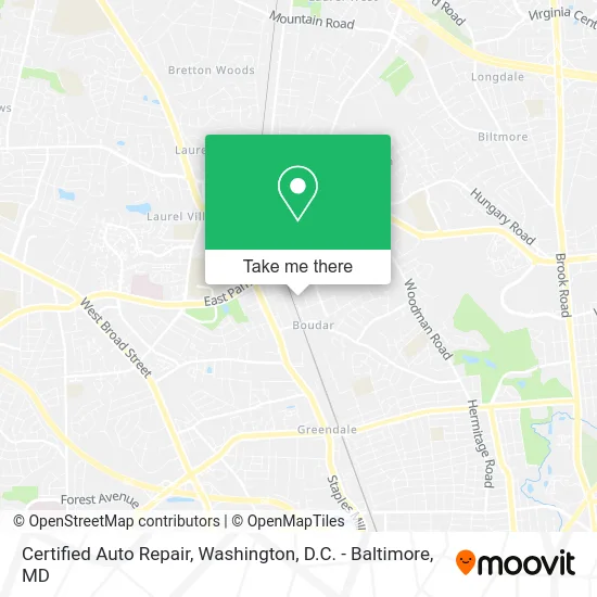 Certified Auto Repair map