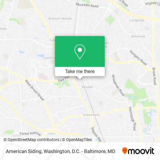 American Siding map