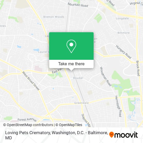 Mapa de Loving Pets Crematory