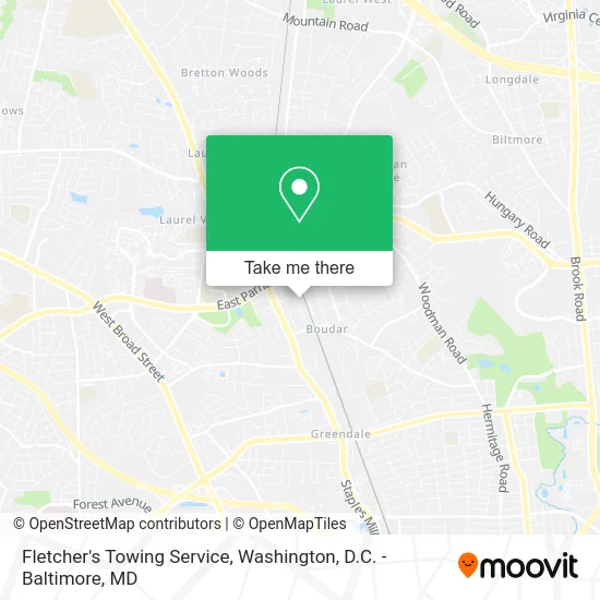 Fletcher's Towing Service map