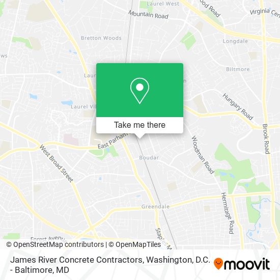 James River Concrete Contractors map