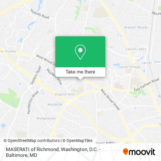 MASERATI of Richmond map