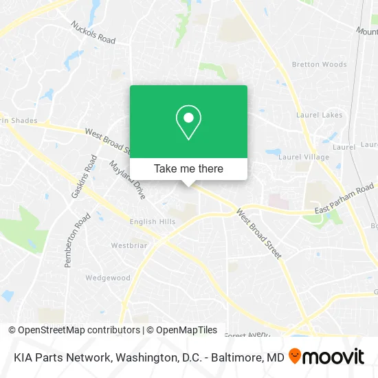 KIA Parts Network map